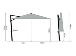 Madison Saint-Tropez Parasol -Tuin & Buiten Shop madison saint tropez parasol grijs 8 ecommerce 8674 1