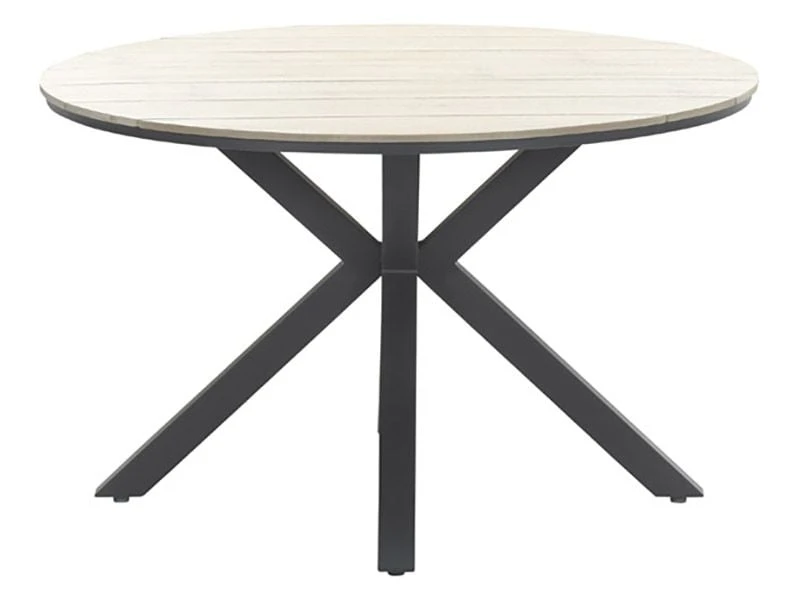 Outdoor Feelings Edson Carbon Black Light Teak Ø 122 Cm Tuintafel - Afbeelding 2