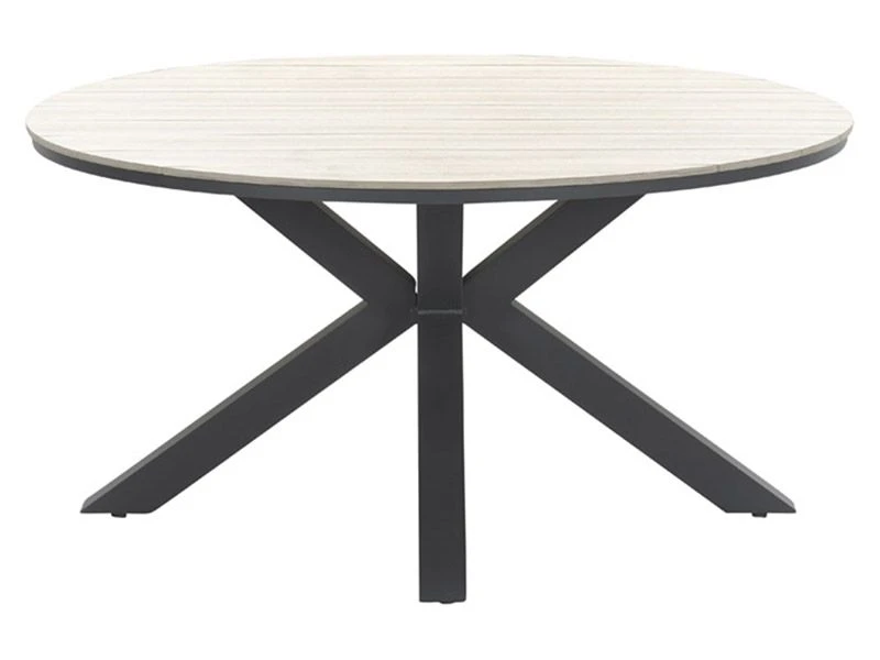 Outdoor Feelings Edson Carbon Black Light Teak Ø 148 Cm Tuintafel - Afbeelding 4