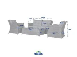 Outdoor Feelings Parijs Loungeset -Tuin & Buiten Shop parijs afmetingen2 ecommerce 4461